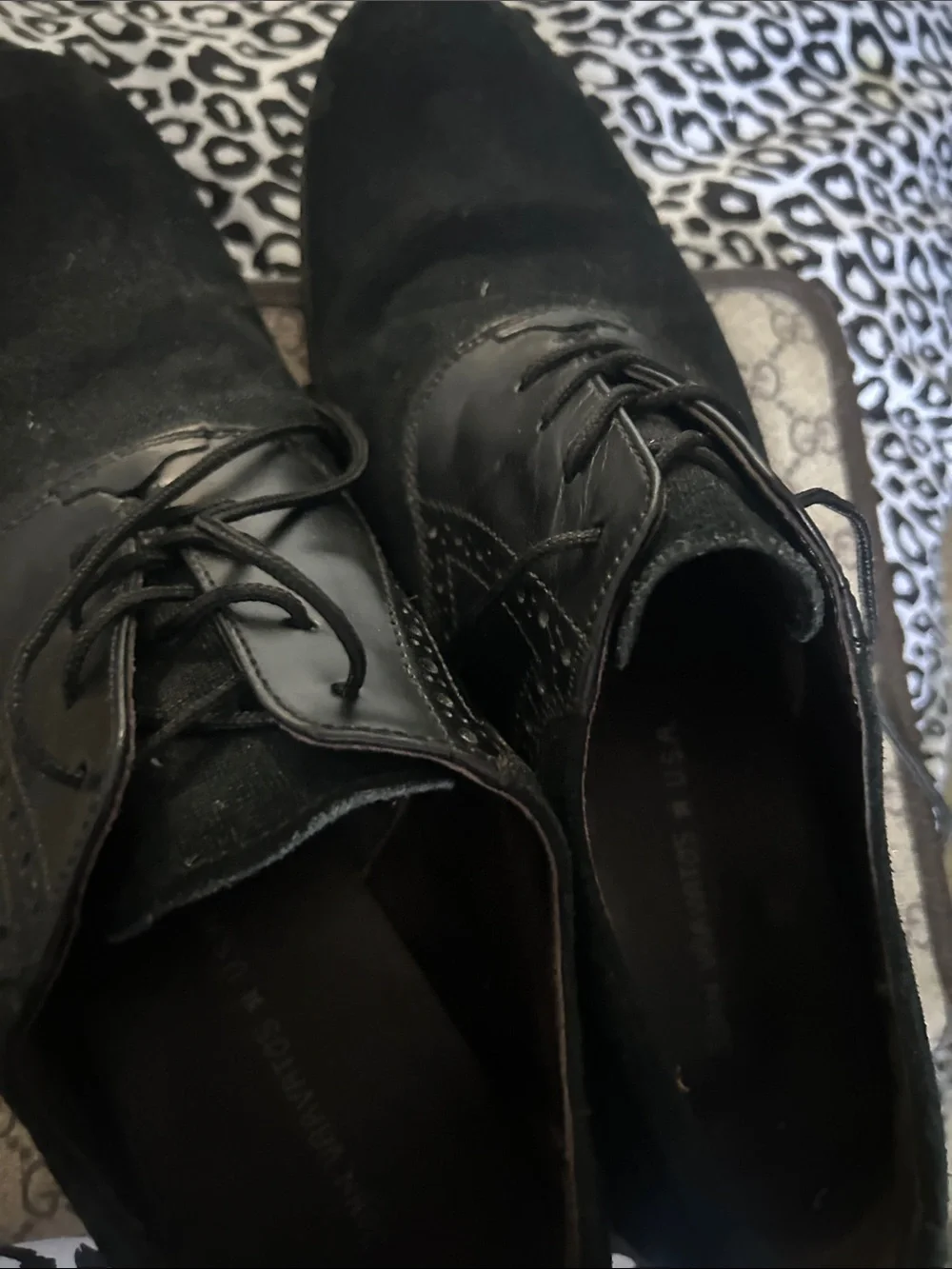 Men's John varvatos classic Black Leather Dress Shoes